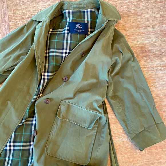 Burberry Women’s Olive Green Hooded Trench Coat